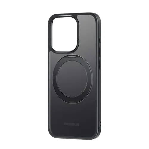 Baseus iPhone 15 Pro SkyRing Serisi Standlı Magsafe Manyetik Kılıf + Tempered Ekran Koruyucu Set-(5775)