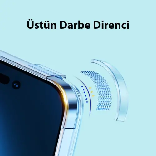 Baseus iPhone 15 Pro Crystal Serisi Manyetik Magsafe Silikon Kılıf + Tempered Ekran Koruyucu Set-(5775)