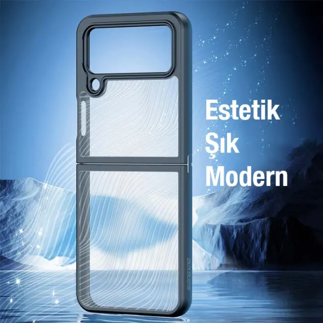 Dux Ducis Samsung Z Flip4 5G Aimo Series Premium Buzlu Sert PC-TPU Kılıf-(5775)