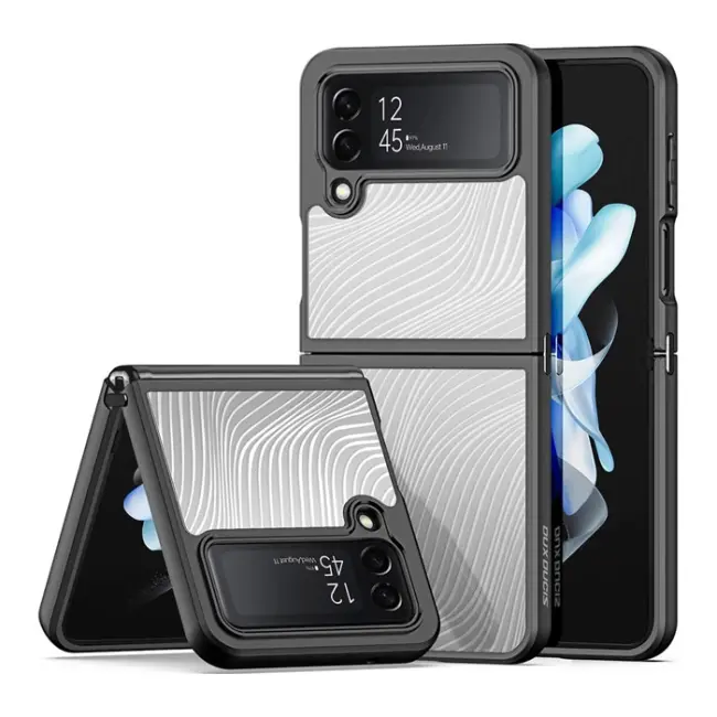 Dux Ducis Samsung Z Flip4 5G Aimo Series Premium Buzlu Sert PC-TPU Kılıf-(5775)