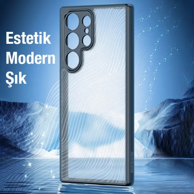 Dux Ducis Samsung S22 Ultra Aimo Series Premium Buzlu Sert PC-TPU Kılıf-(5775)