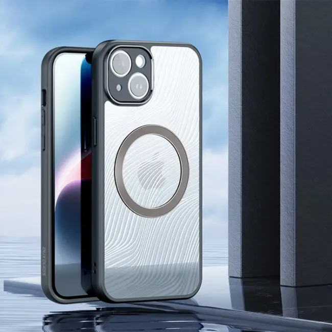 Dux Ducis iPhone 14 Plus Aimo Series MagSafe Premium Buzlu Sert PC-TPU Kılıf-(5775)