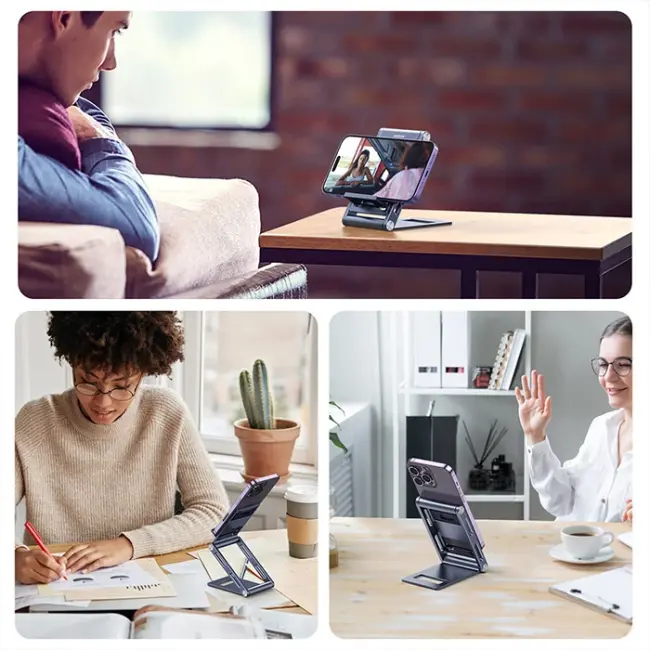 Dux Ducis Z-Shape Alüminyum Alaşımlı Katlanır Telefon Standı-(5775)