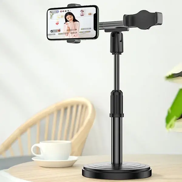 ALLY Masaüstü Youtube Tiktok Canlı Yayın Çift Telefon Tutucu Stand-(5775)