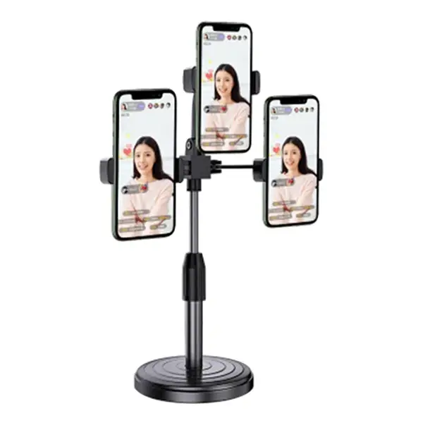 Ally Tripod Üçlü Telefon Tutucu Stand Youtuber Canlı Yayın Selfie Tiktok Makeup-(5775)