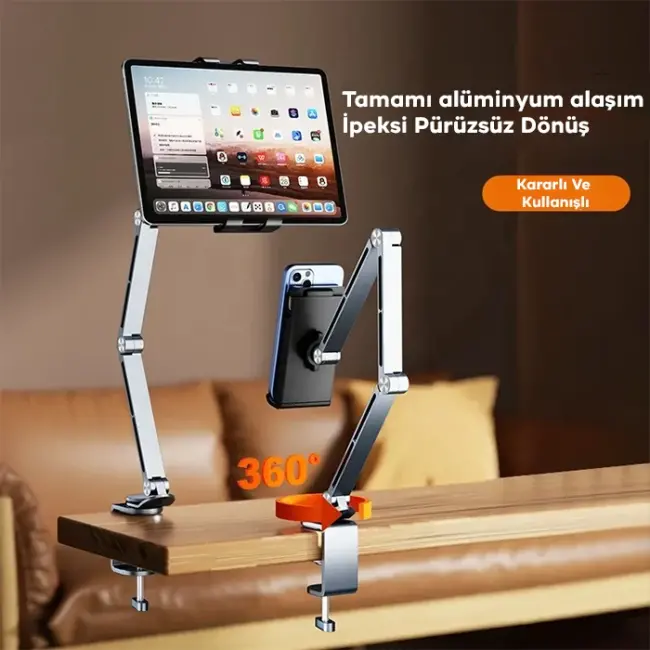 ALLY 360° Dönebilen Katlanır Masaüstü Tablet Ve Telefon Tutucu-(5775)
