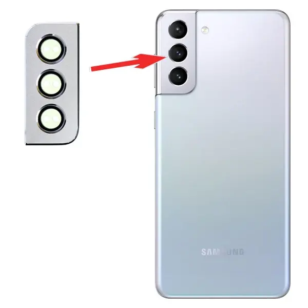 Sm Galaxy S21 Plus G996 Metal Çerçeveli Kamera Lens Koruyucu Full Set-(5775)