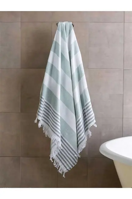 Pure Linen 90x170 cm Doğal Pamuk Peştamal Havlu Yeşil