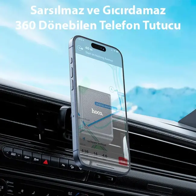 Hoco H46 Klima Havalandırma Bölmesi Magsafe Manyetik Araç İçi Telefon Tutucu-(5775)