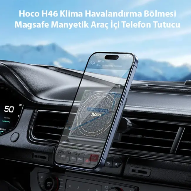 Hoco H46 Klima Havalandırma Bölmesi Magsafe Manyetik Araç İçi Telefon Tutucu-(5775)