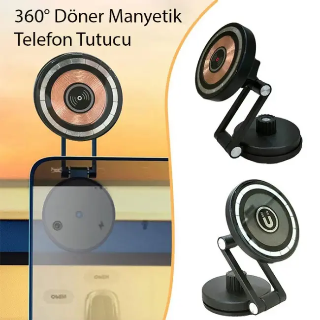 Ally LE-07 Torpido Üstü Araç İç Ve Masa Üstüi Magsafe Telefon Tutucu-(5775)