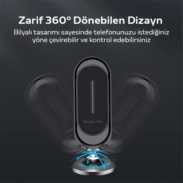 KUULAA Universal Mıknatıslı Standlı Cep Telefon Araç Tutucu Aluminum-(5775)