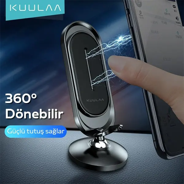 KUULAA Universal Mıknatıslı Standlı Cep Telefon Araç Tutucu Aluminum-(5775)