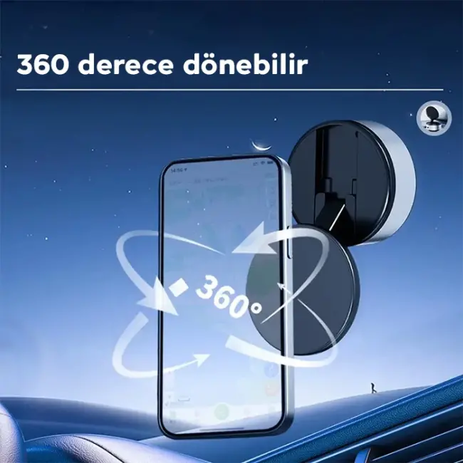 Ally 360° Ayarlanabilir Vakumlu Araç Oto Telefon Tutucu-(5775)