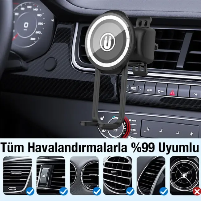 ALLY LE-11B MagSafe Araç İçi Havalandırma Telefon Tutucu-(5775)