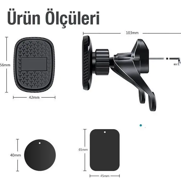 Ally Oto Araç Havalandırma Klima Bölmesi Manyetik Araç içi Telefon Tutucu-(5775)