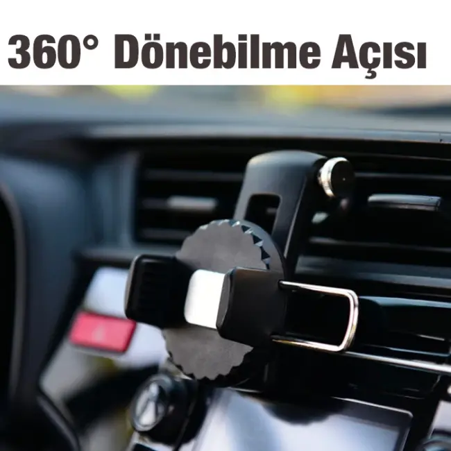 Ally 360 Dönebilen Araç Klima Havalandırma Bölmesi Kancalı Telefon Tutucu-(5775)
