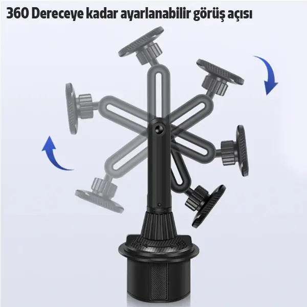 Ally 360 Derece Döner Manyetik Araç Içi Telefon Tutucu - Bardak Tutucu Yeri i?çin-(5775)