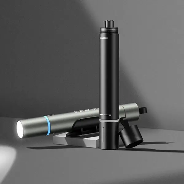 Baseus Savior Araç Pencere Camı Kırıcı ve Şarjlı Fener/Emergency Light-(5775)