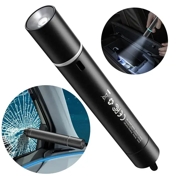 Baseus Savior Araç Pencere Camı Kırıcı ve Şarjlı Fener/Emergency Light-(5775)