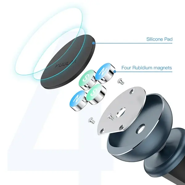 Kuulaa 360 Dönebilen Mıknatıslı Araç Havalandırma Telefon Tutucu-(5775)