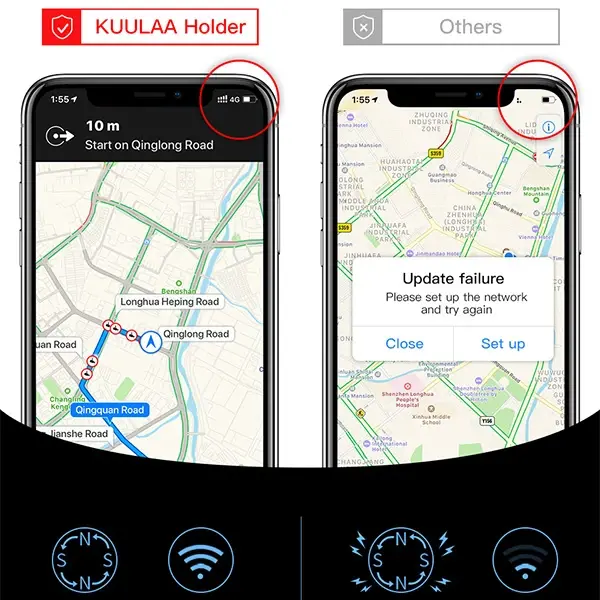 Kuulaa 360 Dönebilen Mıknatıslı Araç Havalandırma Telefon Tutucu-(5775)