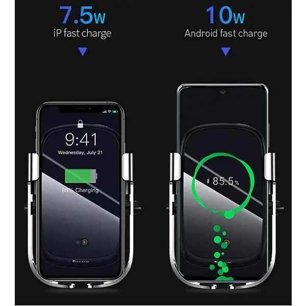 Baseus Rock-Solid Tam Otomatik 10W Wireless Kablosuz Araç Şarj Tutucu-(5775)
