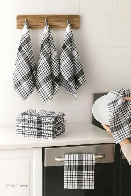 10 lu Lüks Bulaşık Kurulama Bezi ve Mutfak Peçetesi 50x70 Cm Daily Siyah