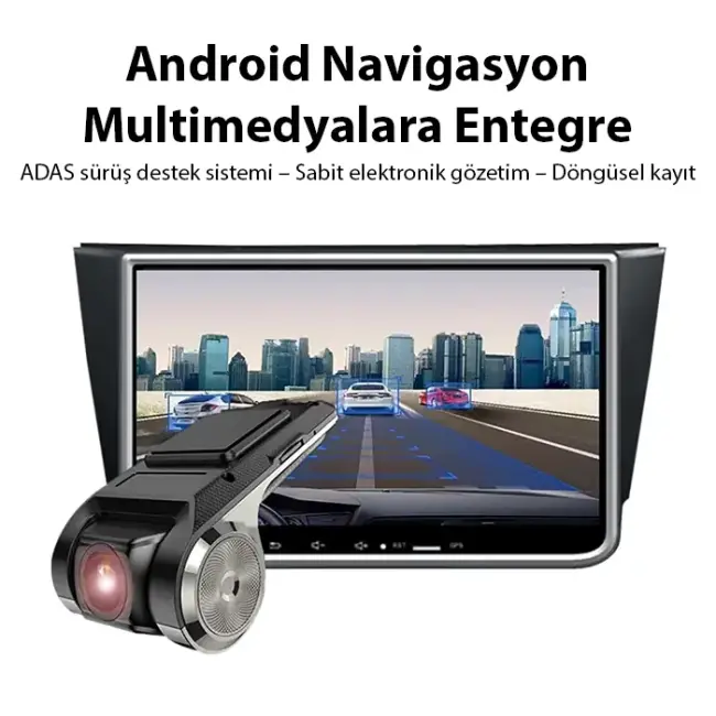 ALLY Full HD Mini Araç İçi Kamera | Geniş Açı Gece Görüşlü Döngüsel Kayıt Kompakt Dash Cam-(5775)
