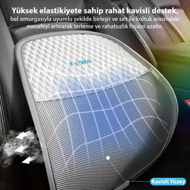 ALLY AirMesh Pro Ergonomik Bel Destek Minderi – Araba ve Ofis İçin Sırt Destek Yastığı-(5775)