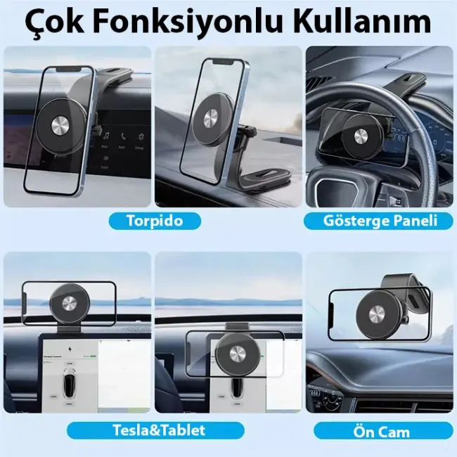 ALLY Ayarlanabilir Araç İçi Torpido Üstü Manyetik Telefon Tutucu-(5775)
