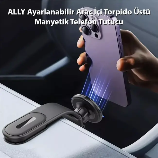 ALLY Ayarlanabilir Araç İçi Torpido Üstü Manyetik Telefon Tutucu-(5775)