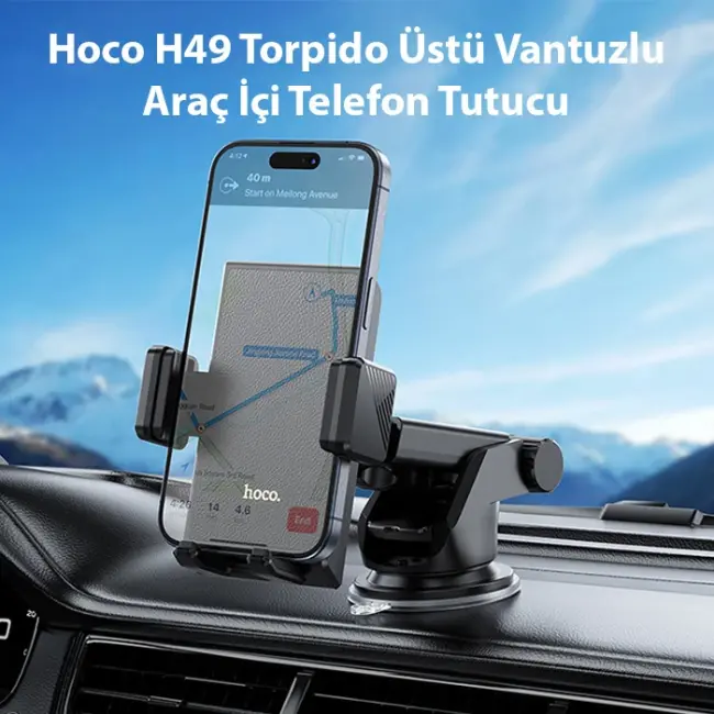 Hoco H49 Torpido Üstü Vantuzlu Araç İçi Telefon Tutucu-(5775)