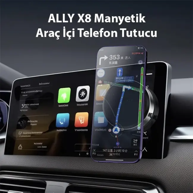 ALLY X8 Magsafe Manyetik Araç İçi Telefon Tutucu-(5775)