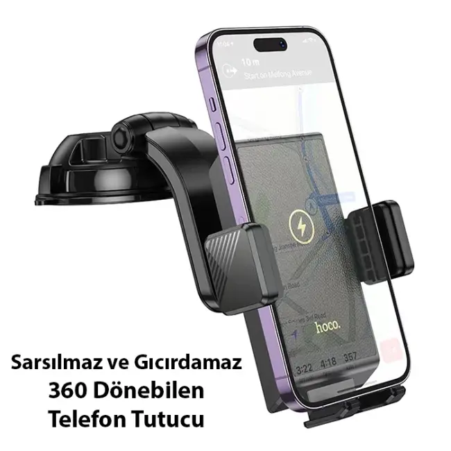 Hoco HW22 Torpido Üstü Wireless Kablosuz Şarj Araç Telefon Tutucu-(5775)