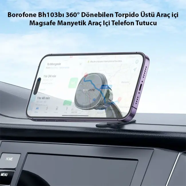 Hoco H30 360° Dönebilen Torpido Üstü Araç içi Magsafe Manyetik Araç İçi Telefon Tutucu-(5775)