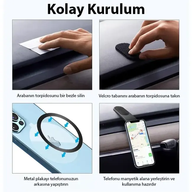 Ally MA-160 Araç Torpido Üstü Katlanabilir Manyetik Telefon Tutucu-(5775)