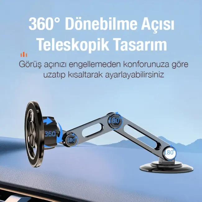 ALLY CZY-F82Y 360 ° Dönebilen MagSafe Araç İçi Telefon Tutucu-(5775)