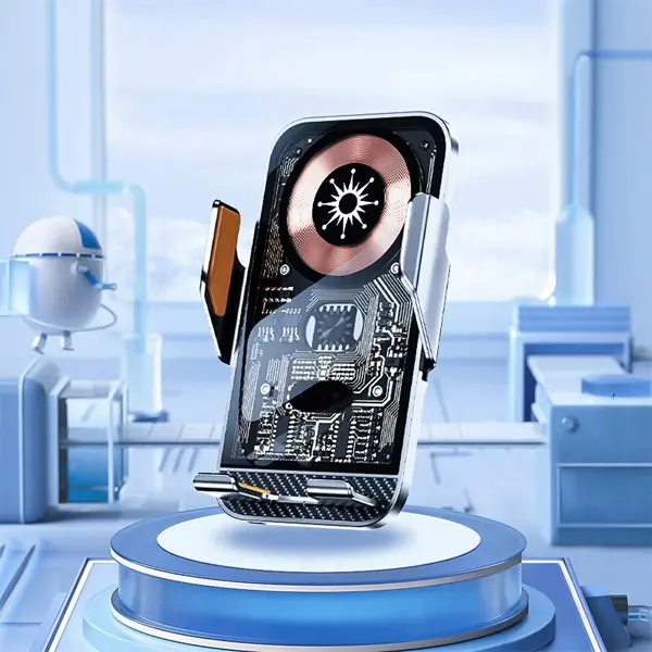 ALLY C10 15W Hızlı Şarj Şeffaf Otomatik Araç İçi Telefon Tutucu-(5775)