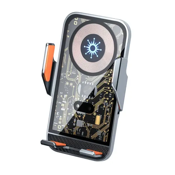 ALLY C10 15W Hızlı Şarj Şeffaf Otomatik Araç İçi Telefon Tutucu-(5775)