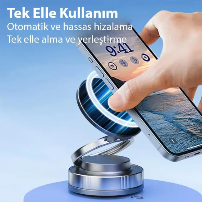 ALLY Vakumlu Telefon Tutucu Araç-Navigasyon Manyetik Telefon Tutucu Magsafe-(5775)