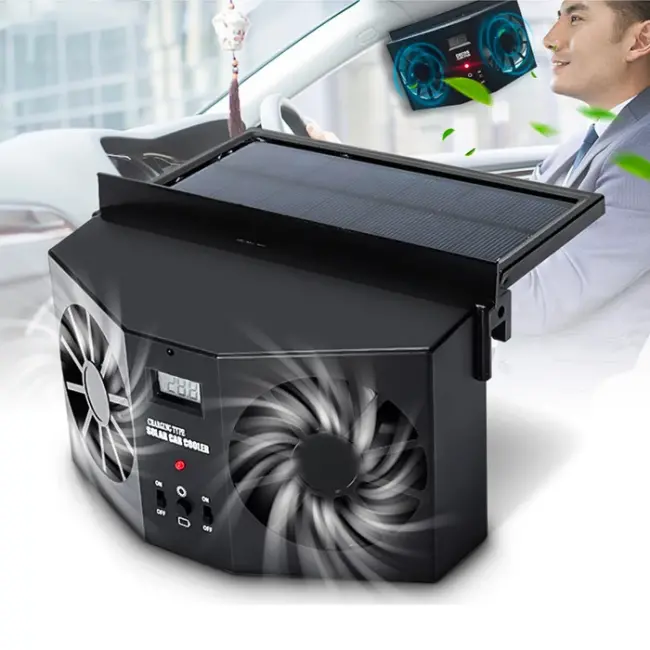 Ally R-8032 Güneş Enerjili Çift Fanlı Solar Oto Araç Havalandırma-(5775)