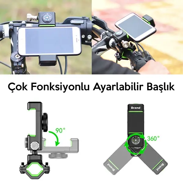 Ally Çok Fonksiyonlu Esnek Bisiklet Telefon Tutucu Pusulalı-(5775)