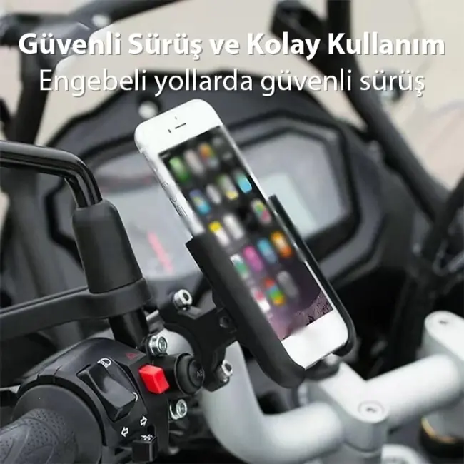ALLY Alüminyum Alaşım Bisiklet Motorsiklet Gidon Telefon Tutucu-(5775)