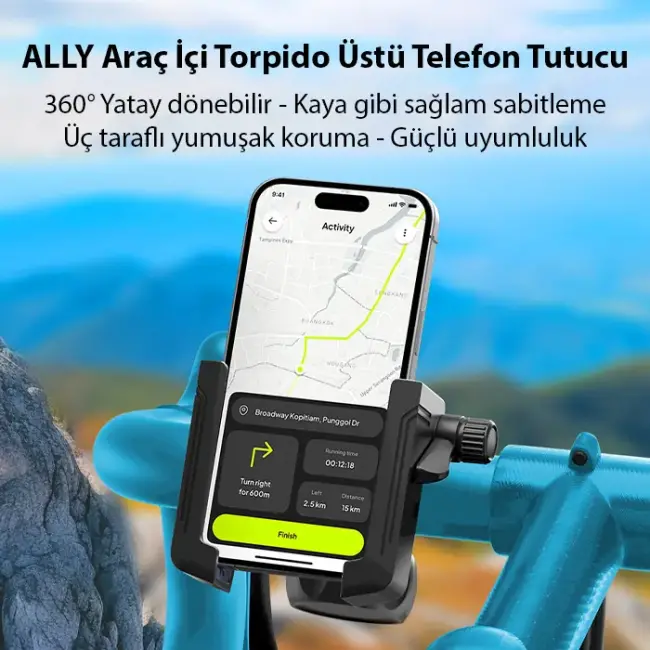Ally Crown Gidon Bağlantılı Bisiklet ve Motosiklet Telefon Tutucu-(5775)
