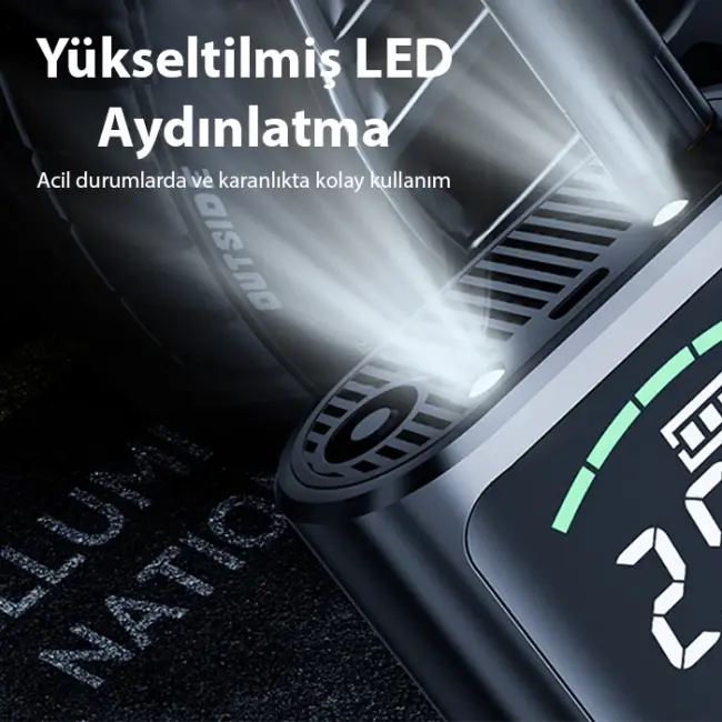 ALLY ST-5528 Dijital Basınç Göstergeli Oto Lastik Şişirme Pompası Hava Kompresörü-(5775)