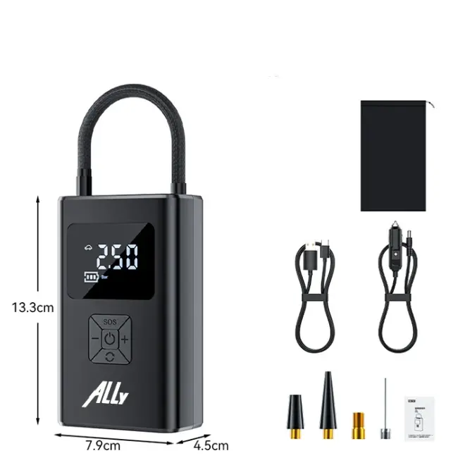 ALLY ST-5522 Şarjlı lastik şişirme hava kompresör pompası 12V LED ışıklı-(5775)