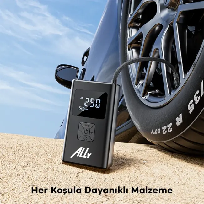 ALLY ST-5522 Şarjlı lastik şişirme hava kompresör pompası 12V LED ışıklı-(5775)