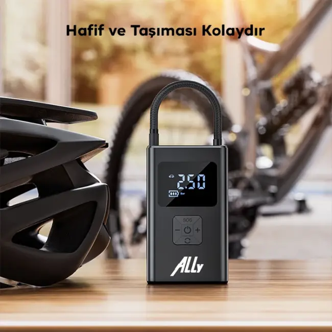 ALLY ST-5522 Şarjlı lastik şişirme hava kompresör pompası 12V LED ışıklı-(5775)