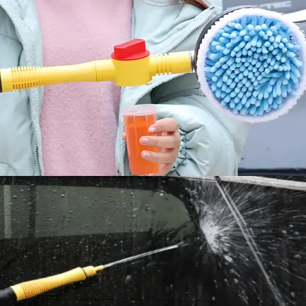 ALLY Otomatik Dönen Araç Yıkama Fırçası Mikrofiber Araba Yıkama Paspas Sabunluk Set-(5775)